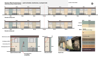 Townhouse courtyard elevations sequence B